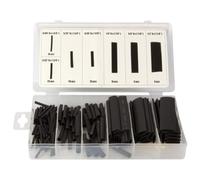Toolland Lot de gaines thermorétractables, 127 pièces, différentes tailles, noir