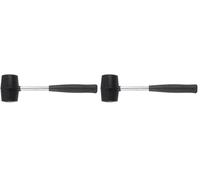 Toolland Maillet en caoutchouc 200 g avec manche en métal et tête souple, idéal pour camping, bricolage et pose de sols, frappes contrôlées et prise confortable (Lot de 2)