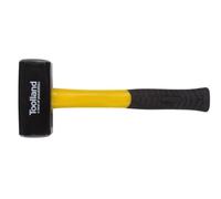 Toolland Massette, tête en acier 2000 g, manche en fibre de verre pour force & durabilité, jaune/noir