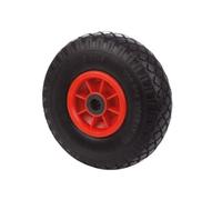 Toolland Roue increvable PU pour diable, pneu plein 254 mm avec jante rouge, silencieuse et durable, idéale pour chariot ou brouette