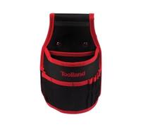 Toolland Sac à Clous/Outils pour Ceinture, Nylon, avec Poches et Boucles Porte-Marteau, Noir/Rouge