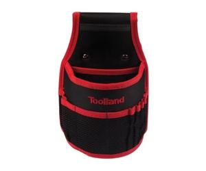 Toolland Sac à Clous/Outils pour Ceinture, Nylon, avec Poches et Boucles Porte-Marteau, Noir/Rouge