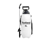 Toolland Vaporisateur à Pression, Lance, buse réglable, indicateur de Niveau, Sangle, 8 L, système à Pompe, Blanc/Noir