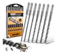 TOOLMAYS Lot De 7 Forets Beton SDS Plus Ø 5/6/6/8/8/10/12 x 160mm, Mèche Béton Carbure 4 Taillants Pour Perceuse Percussion, Foret SDS-Plus Pour BéTon, Pierre, Brique