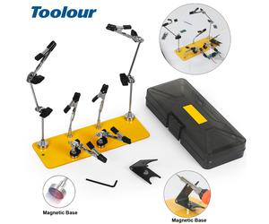 Toolour - Station de soudage magnétique pour mains d'aide, support de Circuit imprimé PCB, bras flexibles magnétiques pour la réparation électronique et le bricolage OG-5PC-B-ZX