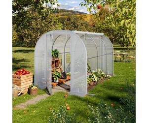 TOOLPORT 2x3m Serre tunnel, Bâche PE, blanc - (8995)