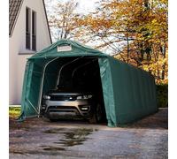 TOOLPORT 3,3x8,4 m, Tente garage, PVC 800, H. 2,1 m, vert foncé, avec statique (type de sol : terre) - (49686)