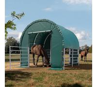 TOOLPORT 3x3 m Abri cheval, Bâche PVC, vert foncé, type de sol : terre - (330666)