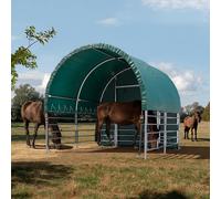 TOOLPORT 3x3 m Abri cheval, Bâche PVC, vert foncé, type de sol : terre - (330668)