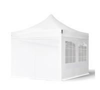 TOOLPORT 3x3 m Tonnelle pliante Acier, PES 700, côtés avec fenêtres, blanc - (581829)