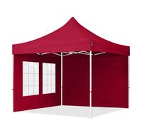 TOOLPORT 3x3 m Tonnelle pliante Acier, PES 700, côtés avec fenêtres, rouge - (59039)