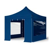 TOOLPORT 3x3 m Tonnelle pliante Acier, PES 750, côtés panoramiques, bleu - (600010)