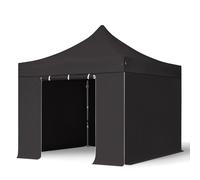 TOOLPORT 3x3 m Tonnelle pliante Acier, PES 750, côtés sans fenêtre, noir - (600003)