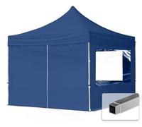 TOOLPORT 3x3 m Tonnelle pliante Alu, PES 700, côtés panoramiques, bleu foncé - (59001)