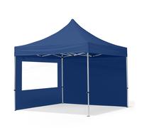 TOOLPORT 3x3 m Tonnelle pliante Alu, PES 700, côtés panoramiques, bleu foncé - (59000)
