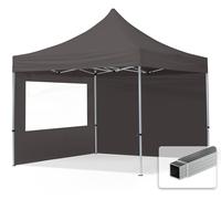 TOOLPORT 3x3 m Tonnelle pliante Alu, PES 700, côtés panoramiques, gris foncé - (59005)