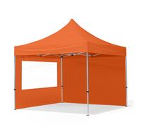 TOOLPORT 3x3 m Tonnelle pliante Alu, PES 700, côtés panoramiques, orange - (59011)