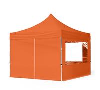 TOOLPORT 3x3 m Tonnelle pliante Alu, PES 700, côtés panoramiques, orange - (59012)