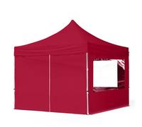 TOOLPORT 3x3 m Tonnelle pliante Alu, PES 700, côtés panoramiques, rouge - (59014)