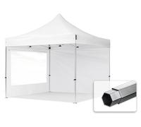 TOOLPORT 3x3 m Tonnelle pliante Alu, PES 800, côtés panoramiques, blanc