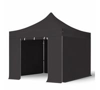 TOOLPORT 3x3 m Tonnelle pliante Alu, PES 800, côtés sans fenêtre, noir - (600143)
