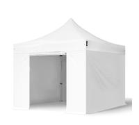 TOOLPORT 3x3 m Tonnelle pliante Alu, PVC 850, côtés sans fenêtre, blanc - (578686)