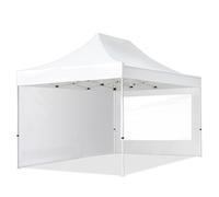 TOOLPORT 3x4,5 m Tonnelle pliante Acier, PES 700, côtés panoramiques, blanc - (59048)