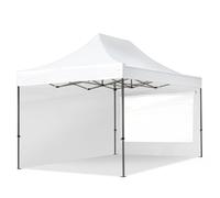 TOOLPORT 3x4,5 m Tonnelle pliante Acier, PES 750, côtés panoramiques, blanc - (600060)