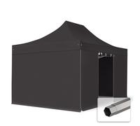 TOOLPORT 3x4,5 m Tonnelle pliante Acier, PVC 800, côtés sans fenêtre, noir - (600115)