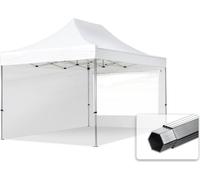 TOOLPORT 3x4,5 m Tonnelle pliante Alu, PES 800, côtés panoramiques, blanc