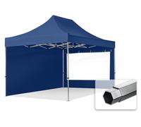TOOLPORT 3x4,5 m Tonnelle pliante Alu, PES 800, côtés panoramiques, bleu foncé