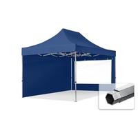 TOOLPORT 3x4,5 m Tonnelle pliante Alu, PES 800, côtés panoramiques, bleu foncé - (600209)