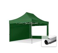 TOOLPORT 3x4,5 m Tonnelle pliante Alu, PES 800, côtés panoramiques, vert foncé - (600211)