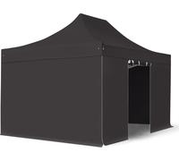 TOOLPORT 3x4,5 m Tonnelle pliante Alu, PES 800, côtés sans fenÃƒÂªtre, noir