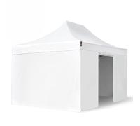 TOOLPORT 3x4,5 m Tonnelle pliante Alu, PVC 850, côtés sans fenêtre, blanc - (578687)