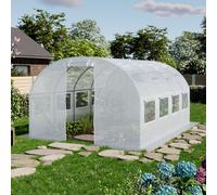 TOOLPORT 3x4m Serre tunnel, Bâche PE, blanc - (8941)