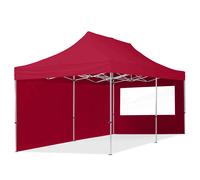 TOOLPORT 3x6 m Tonnelle pliante Alu, PES 700, côtés panoramiques, rouge - (59152)