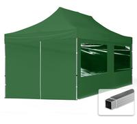 TOOLPORT 3x6 m Tonnelle pliante Alu, PES 700, côtés panoramiques, vert foncé - (59027)