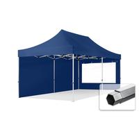 TOOLPORT 3x6 m Tonnelle pliante Alu, PES 800, côtés panoramiques, bleu foncé - (600232)