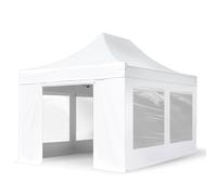 TOOLPORT 3x6 m Tonnelle pliante Alu, PVC 850, côtés panoramiques, blanc - (582045)