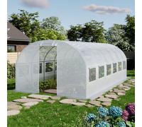 TOOLPORT 3x6m Serre tunnel, Bâche PE, blanc - (8942)