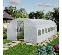 TOOLPORT 3x8m Serre tunnel, Bâche PE, blanc - (8947)