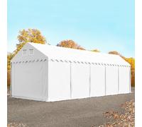 TOOLPORT 4x10 m tente de stockage, PVC 800, H. 2,6 m, blanc, avec statique (type de sol : terre) - (57680)