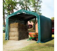 TOOLPORT 4x4 m Abri foin, PVC 850, vert foncé (type de sol : terre) - (49908)