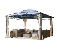 TOOLPORT 4x4 m, Tonnelle de jardin, Sunset Deluxe, toit rigide, champagne