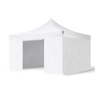 TOOLPORT 4x4 m Tonnelle pliante Acier, PES 750, côtés sans fenêtre, blanc - (600104)