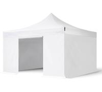TOOLPORT 4x4 m Tonnelle pliante Alu, PES 800, côtés sans fenÃƒÂªtre, blanc