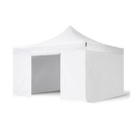 TOOLPORT 4x4 m Tonnelle pliante Alu, PES 800, côtés sans fenêtre, blanc - (600173)
