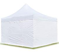 TOOLPORT 4x4 m Tonnelle pliante Alu, PVC 850, côtés sans fenÃƒÂªtre, blanc