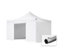 TOOLPORT 4x4 m Tonnelle pliante Alu, PVC 850, côtés sans fenêtre, blanc - (578932)